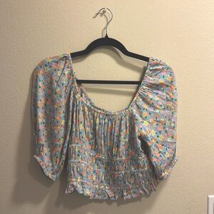 Billabong cropped off the shoulder top